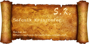 Sefcsik Krisztofer névjegykártya